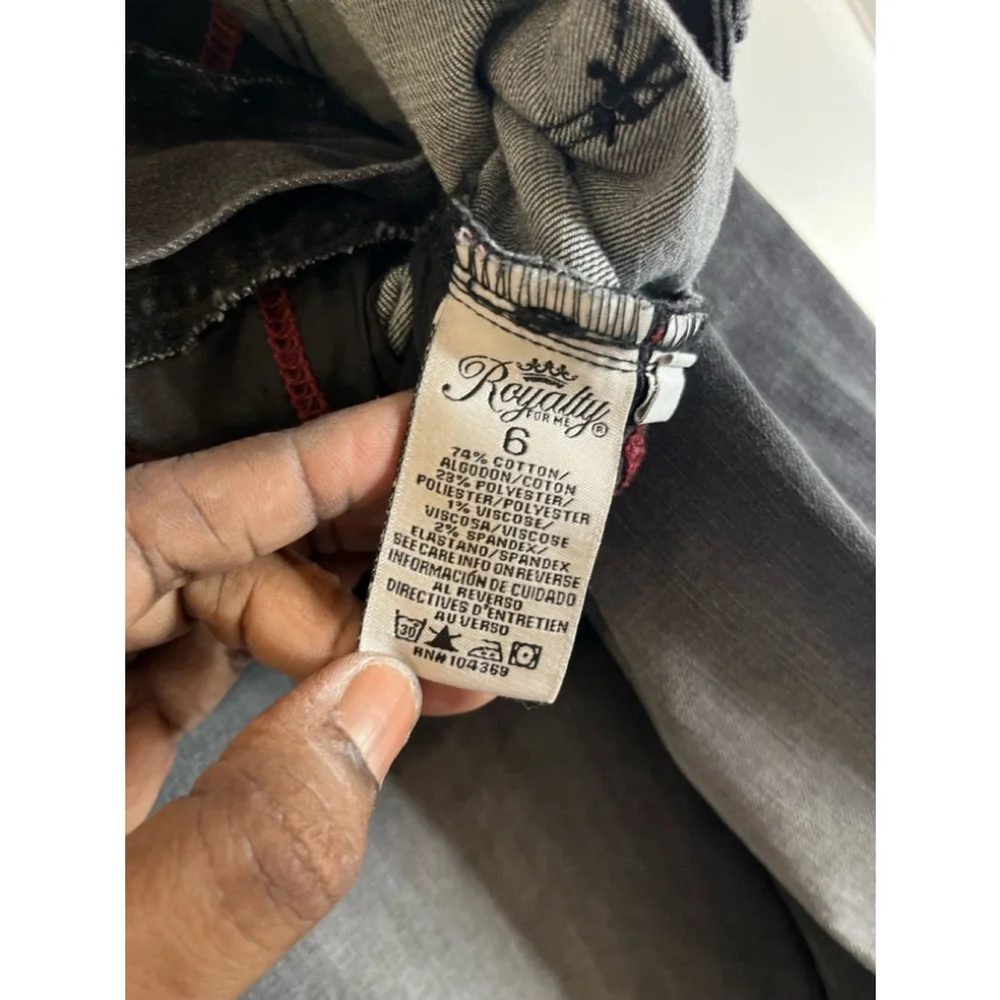 Royalty For Me Skinny High Rise Jeans Women's Size 6 Black Medium Wash - Picture 6 of 10